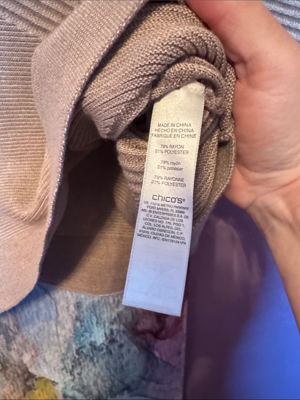 Chico's Gray Ribbed Tunic Top - Picture 3 of 5